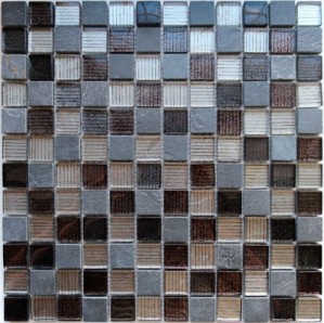 Caramelle mosaic Naturelle Alcantara nero 23x23