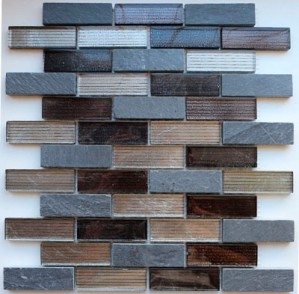 Caramelle mosaic Naturelle Alcantara nero 23x73