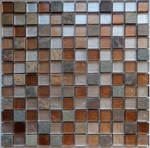 Caramelle mosaic Naturelle Alcantara ruggine 23x23