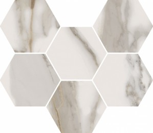 Caramelle mosaic Marble Porcelain Calacatta полированная