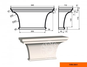 Пилястра (капитель) ПЛВ-200-1