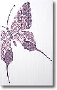 Бабочки фиолетовый декор(комплект из 4-х шт) 25x40