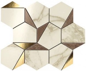 Marvel Edge Gold Hex Brown-Calacatta