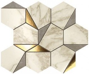 Marvel Edge Gold Hex Gris-Calacatta