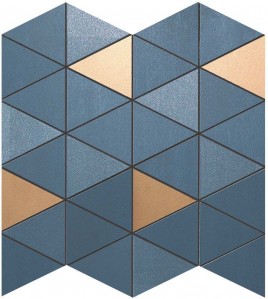 Atlas Concorde Mek Blue mosaico diamond gold wall