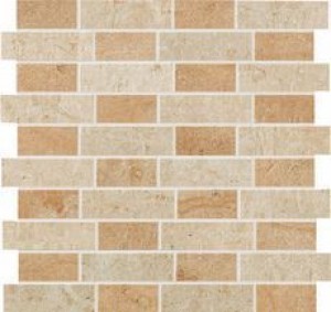 Atlas Concorde Sunrock Jerusalem Ivory & Bourgogne Sand Mosaico Fabric