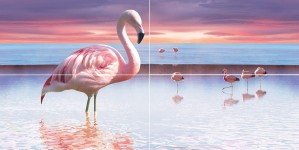 Flamingo панно (стекло) 50x100