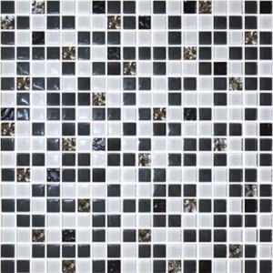 Ceramica Classic Роскошная мозаика Мозаика стекло № 1028 микс черный - платина