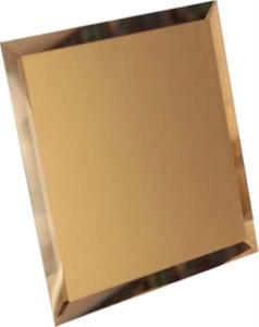 Квадратная зеркальная бронзовая матовая плитка с фацетом 10мм КЗБм1-02