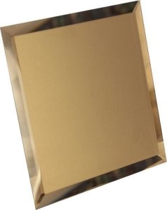 Квадратная зеркальная бронзовая плитка с фацетом 10мм КЗБ1-01