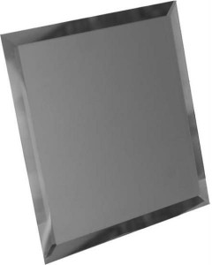 Квадратная зеркальная графитовая матовая плитка с фацетом 10мм КЗГм1-01