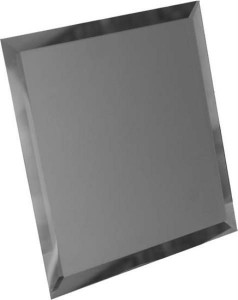 Квадратная зеркальная графитовая матовая плитка с фацетом 10мм КЗГм1-02