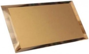 Прямоугольная зеркальная бронзовая матовая плитка с фацетом 10мм ПЗБм1-01