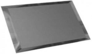 Прямоугольная зеркальная графитовая матовая плитка с фацетом 10мм ПЗГм1-01