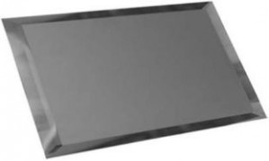 Прямоугольная зеркальная графитовая матовая плитка с фацетом 10мм ПЗГм1-02