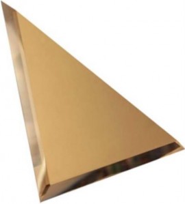 Треугольная зеркальная бронзовая матовая плитка с фацетом 10мм ТЗБм1-02