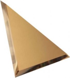 Треугольная зеркальная бронзовая матовая плитка с фацетом 10мм ТЗБм1-03