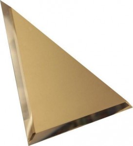 Треугольная зеркальная бронзовая плитка с фацетом 10мм ТЗБ1-02