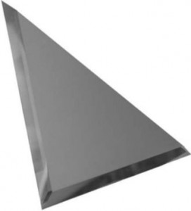 Треугольная зеркальная графитовая матовая плитка с фацетом 10мм ТЗГм1-03