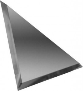 Треугольная зеркальная графитовая плитка с фацетом 10мм ТЗГ1-02