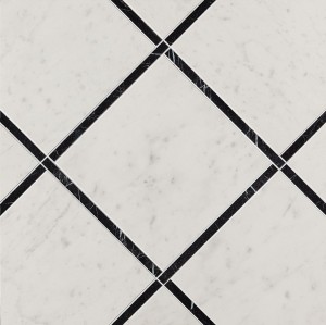 Roma Diamond Incroci Carrara Nero Reale Inserto 60x60