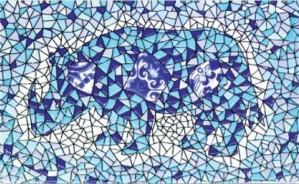 Гауди декор Носорог синий D697
