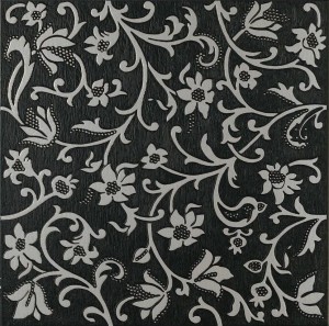 Tagina Ceramiche Fleur Deco Raye Argento Black
