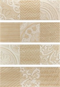 Porcelanite Dos Serie 2215 Панно 2215 Crema Dido IV (из 4-х пл)