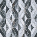 Bergamo Геометрический Микс Декор Холодная гамма Лаппато Ректификат